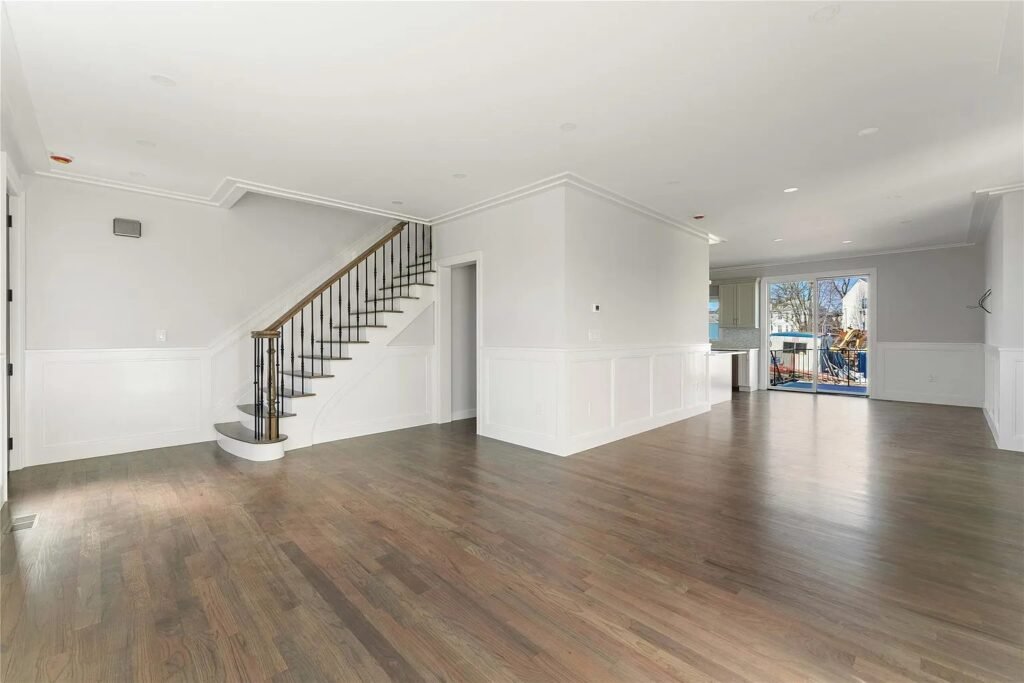 Interior stair with metal railing