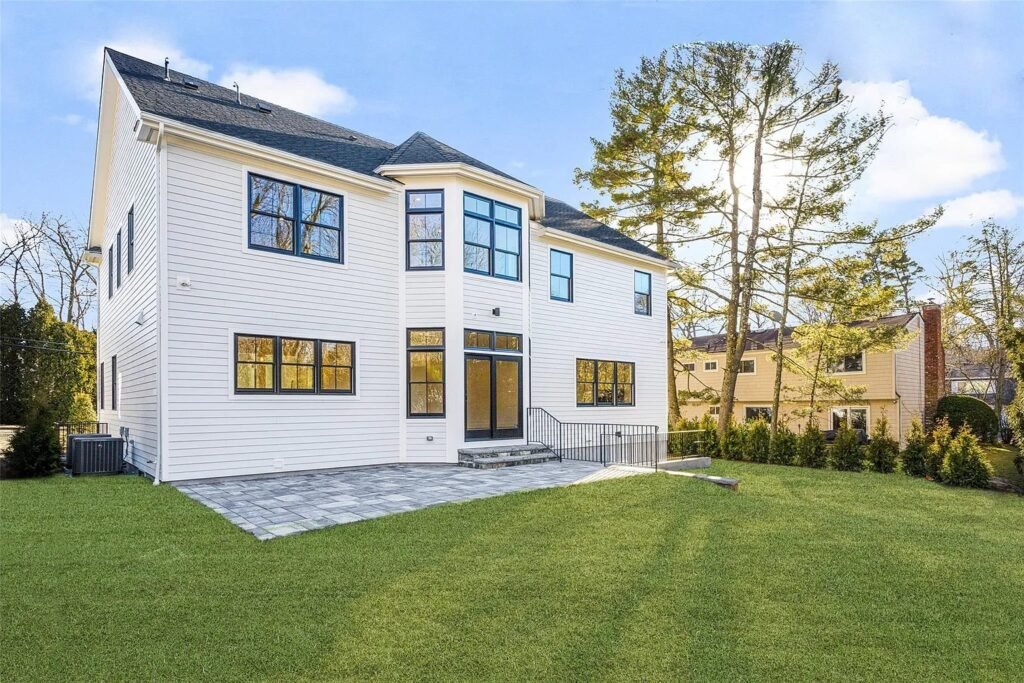 Rear elevation and level lawn