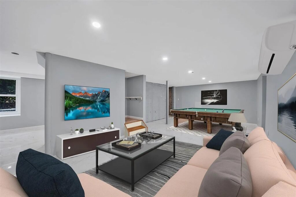 Open living and dining area